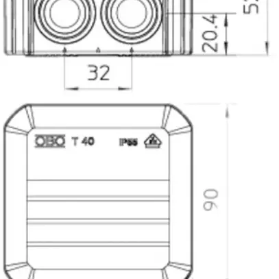 Boîte de dérivation T40 Bettermann blanc pur, sans halogène IP55…66 