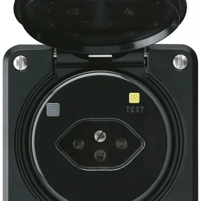 Presa FI robusto A T13 30mA nero, con shutter 