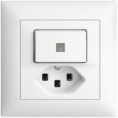 Comb. lum. INC A-R/1L+T23 EDIZIOdue bianco, con lente, LED giallo 
