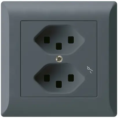 Prise ENC Hager kallysto.line 2×T23 1×S C anthracite 