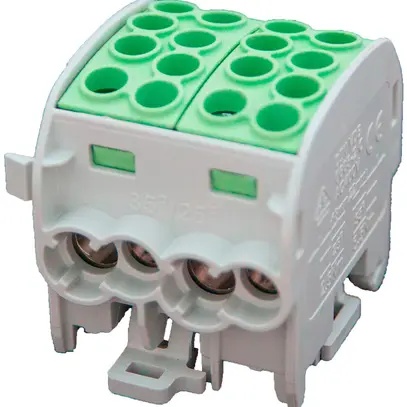 Blocco ripartizione tipo C 4×35/4×25mm² 125A CU verde/giallo 