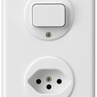 Combinaison ENC Hager basico I-I verticale poussoir+type 13 blanc 