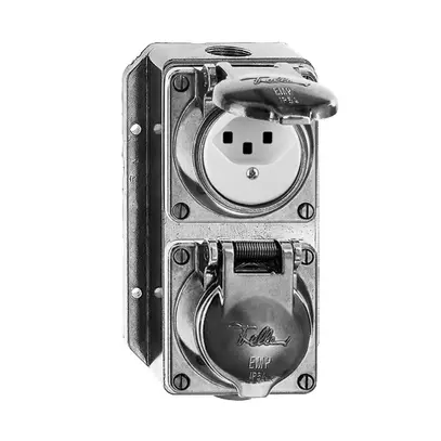 Combinazione AP bagn.I-I 2×T23 EMC Al pallinato, mors.a vite 
