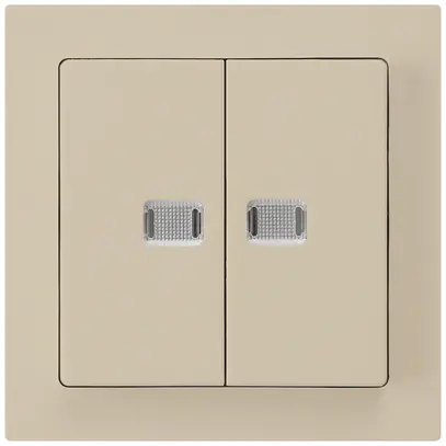 Interruttore pulsante luminoso INC kallysto 1/3+3/1L con 2 lenti beige 