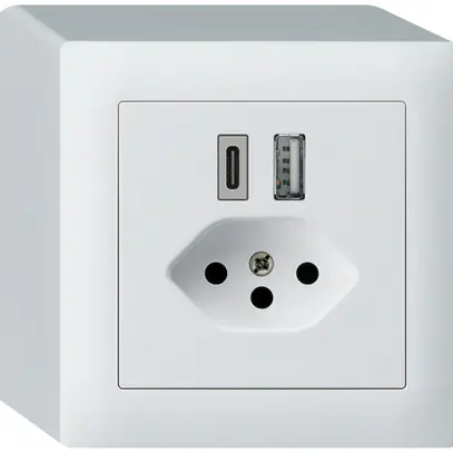 Prise de charge USB AP kallysto 18W PD 1×type A 1×type C T13 blanc 