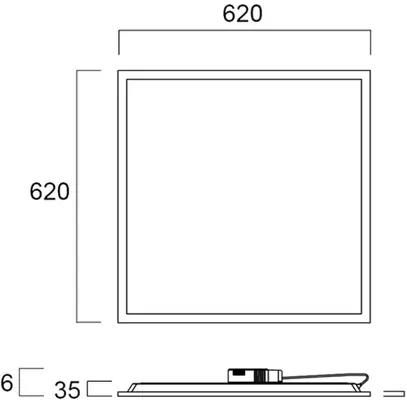 Luminaire panneau LED Sylvania START Panel 36W 4320lm 830…857 DALI 620×620mm bc 