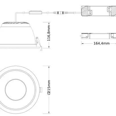 Downlight LED LEDVANCE COMFORT U19 30W 3600lm 930/940 IP20/44 55° DA Ø215 bianco 