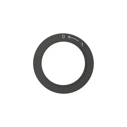 Disque indicateur NEVO, p.interrupteur rotatif, 0 <- 1, noir 