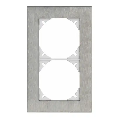 Telaio di cop. EDIZIOdue prestige 2×1 acciaio cromat.smerigliato 