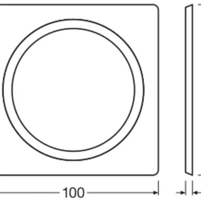 Placca di copertura LEDVANCE FRAME acciaio 100×100mm 1×Ø68mm nero 