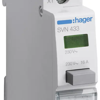Interrupteur à poussoir AMD Hager SVN 16A 230V 2 fermeur 0O 1 inverseur LED vert 
