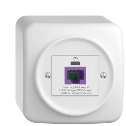 Presa ritorno AP STANDARDdue 1×RJ45 p.Swisscom VoIP, 8 poli, UTP, bianco 