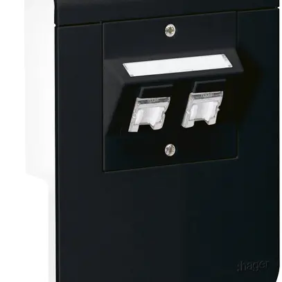 Support d'appareil Hager pour SL20115 noir, 2×cat.6 