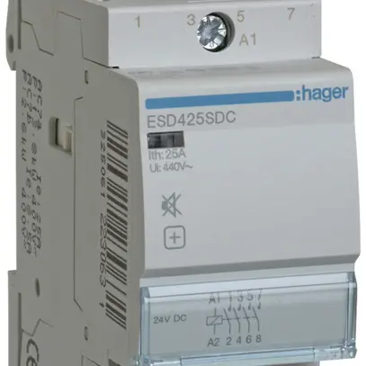 REG-Schütz Hager 24VDC 4 Schliesser 0 Öffner 25A brummfrei 2TE 