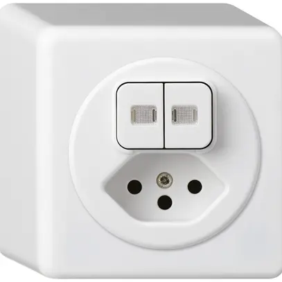Combinazione luminosa AP basico 2×AR/1L+tipo 13 bianco 2 lenti 