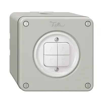 Interrupteur pour stores NAPU NEVO, 2-canal, hauteur 65 mm, 87×87 mm, gris clair 