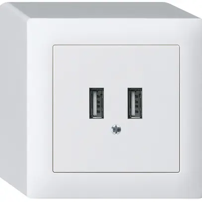 Presa di carica USB AP Hager kallysto 240V 2400mA bianco 