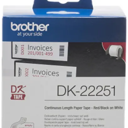 Etiquette continue Brother 62mm×15m blanc pour impression thermique 