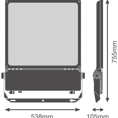 Projecteur LED LEDVANCE FLOODLIGHT 450W 66000lm 840 IP66 20° DALI 755×538mm 