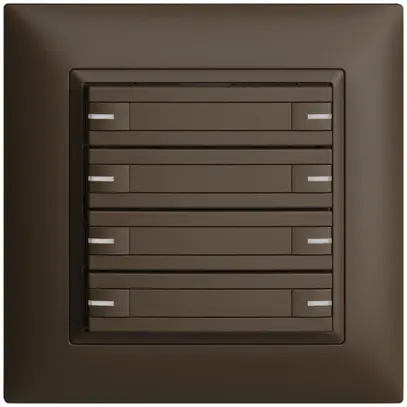 Poussoir ENC KNX 8× EDIZIOdue coffee RGB avec LED avec insert papier 