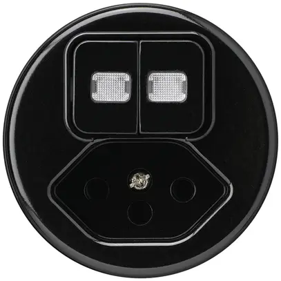Inserto per combinazione luminosa basico 2×A-R/1L+tipo 13 nero 2 lenti 