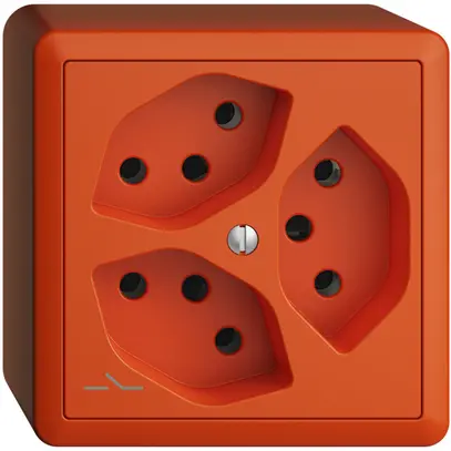 Prise AP EDIZIOdue 3×T13 orange 1×S 