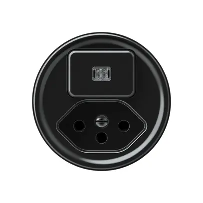 Combinazione origin 1×tasto luminoso 1CO+T13 1P 0<1 10A 230V 60×60mm nero 