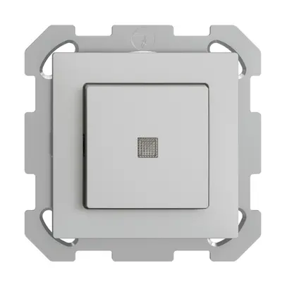 Interrupteur poussoir lum. ENC EDIZIOdue 3/1L gris clair, lentille LED jaune 