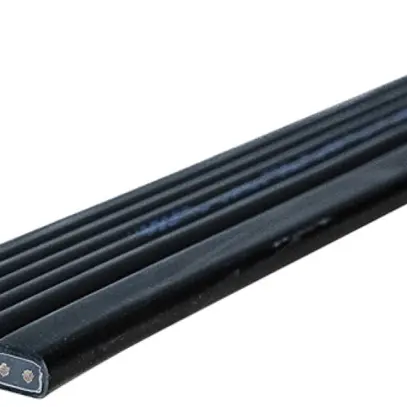 Câble plat Woertz Combi 5×2.5+2×1.5mm² sans halogène noir B2ca 