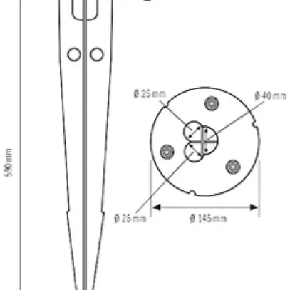 Tirante d'ancoraggio ESYLUX per paletto lumininoso ALVA GROUND SPIKE Ø170mm 