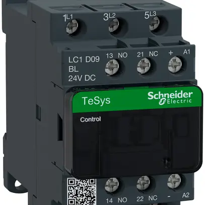 Contattore Schneider Electric LC1D09BL 24VDC 1Ch+1R 9A TeSys 