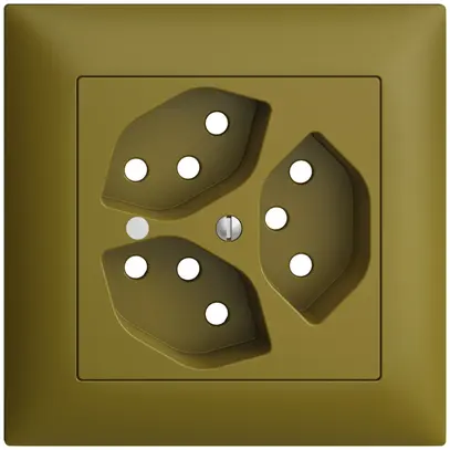 Kit frontal ENC EDIZIOdue olive 88×88mm 3×T13, lentille, 