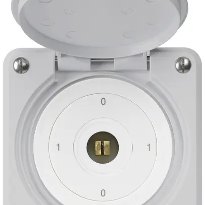 Interrupteur à clé carrée ENC robusto IP55 avec clapet S0/1P gris 
