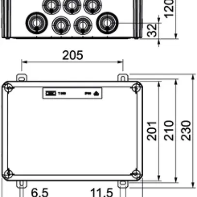 Boîte de dérivation Bettermann E30-E90 informatique 32×4mm² 285×201×120mm or 