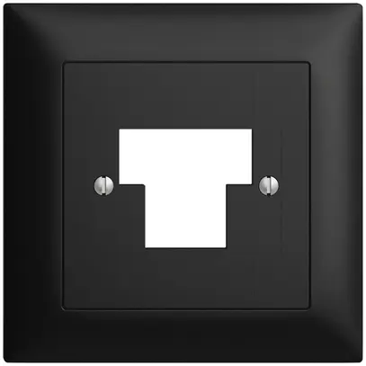 Kit frontale EDIZIOdue nero 88×88mm 1×TT 2×RJ45 