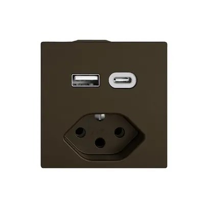 Presa di ricarica USB EDIZIO.liv SNAPFIX® USB A+C/T13 3A 230VAC ma 