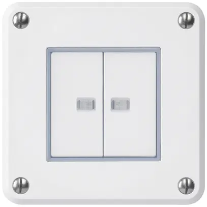 Contatto pulsante INC robusto IP55 2×1P bianco 2×illuminato 