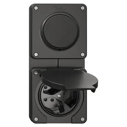 Combinazione NUP NEVO, interruttore a pulsante schema 3/1L + presa 3×tipo 13, ne 