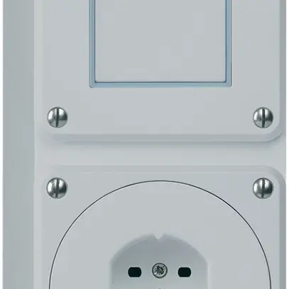 Combi AP 2×1 HA robusto schema 3/tipo 15 con morsetti a innesto grigio 