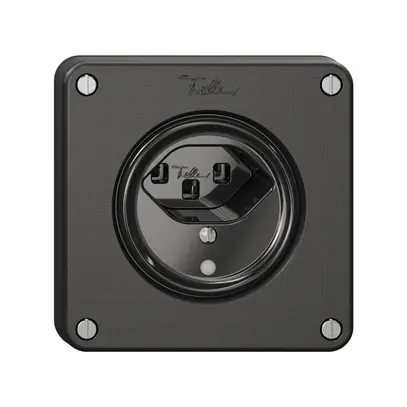 Presa NEVO, 1×T23, c.LED, nero 