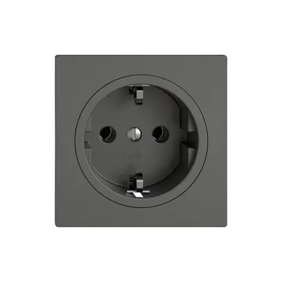 Presa EDIZIO.liv SNAPFIX® SCHUKO 16A 230V 60×60mm grigio scuro 