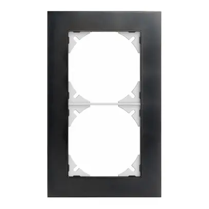 Telaio di copertura EDIZIOdue prestige 2×1 oro nero lucidato 