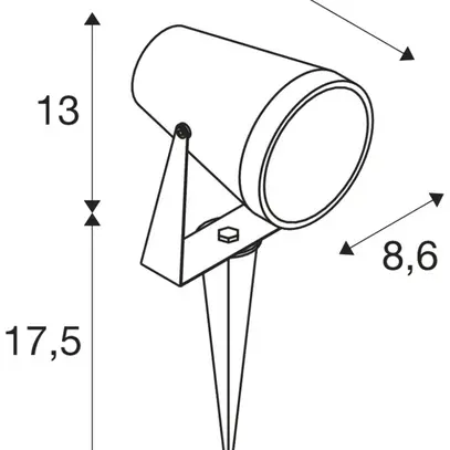 Luminaire à piquet SLV SAMRINA GU10 7W IP65 noir 