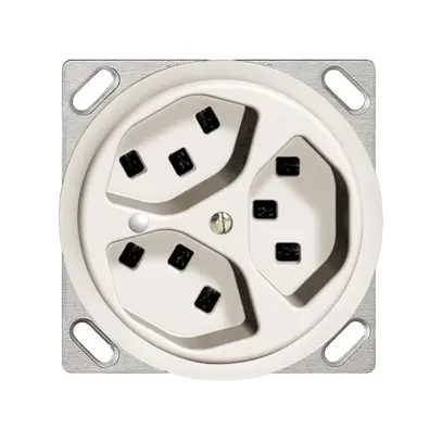 Presa INS 3×T23 16A bianco con LED verde,FH mors. innest. 