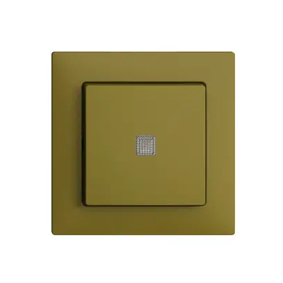 Pulsante luminoso INC EDIZIOdue A-R/1P olive, con lente, LED giallo 
