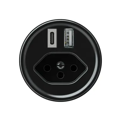 Presa di carica USB origin 1×USB-A 1×USB-C 3000mA 5V con tipo 13 nero 