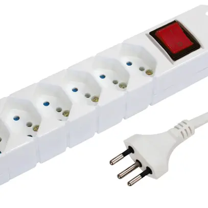Presa multipla STEBA VARIABL 6×T13 con interruttore 3m bianco 