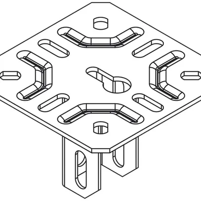 Placca di testa articolata Lanz 150×150mm zinc. 