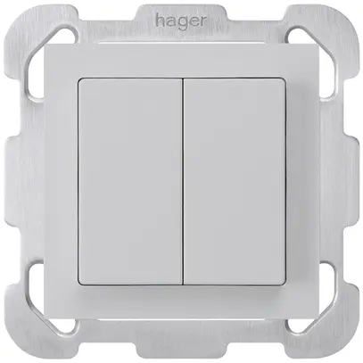 Interruttore INC kallysto 1/3+3/1P grigio chiaro con piastra di fissaggio 