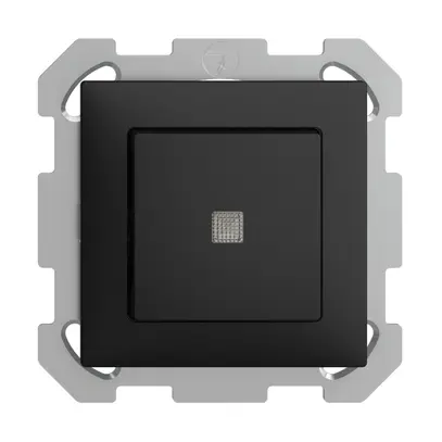 Interrupteur poussoir lum. ENC EDIZIOdue 3/1L noir, lentille LED jaune 